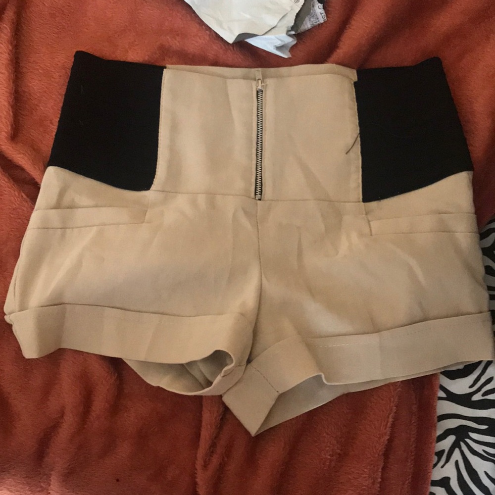 Khaki High Waist Shorts